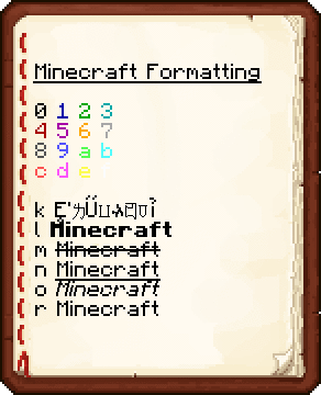 Formatting codes – Minecraft Wiki